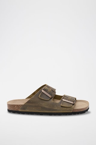 Mules en cuir - Kaki