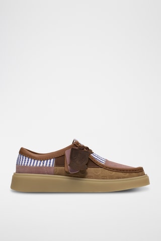 Derbys en cuir - Camel et rose