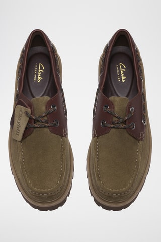 Chaussures bateau en nubuck Cleyhill - Kaki