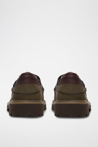 Chaussures bateau en nubuck Cleyhill - Kaki