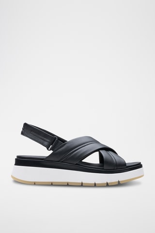 Sandales plateformes en cuir Tuscan - Noir