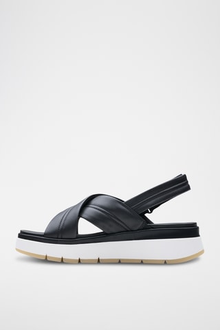 Sandales plateformes en cuir Tuscan - Noir