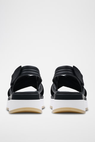 Sandales plateformes en cuir Tuscan - Noir