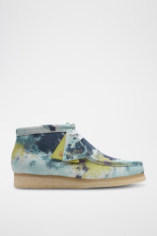 Mocassins tie and dye en cuir Wallabee - Turquoise