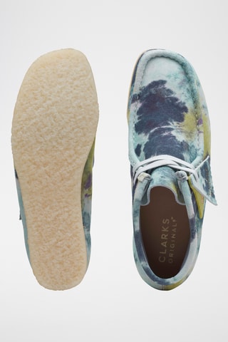 Mocassins tie and dye en cuir Wallabee - Turquoise