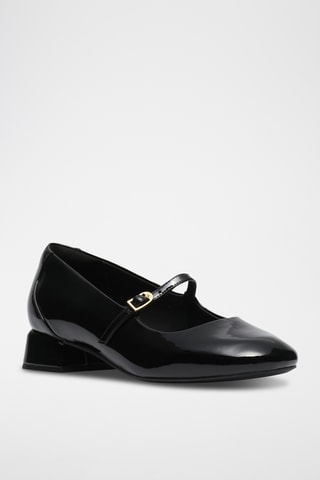 Babies à talons en cuir verni - Noir
