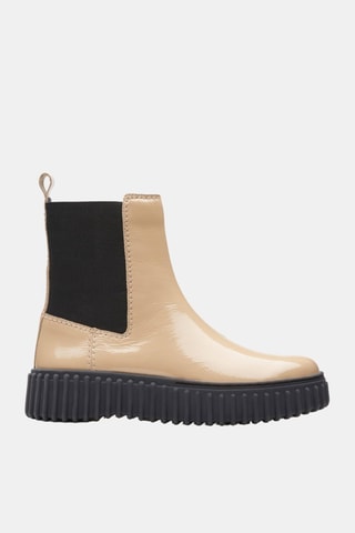 Bottines Chelsea en cuir verni Torhill Maple - Beige