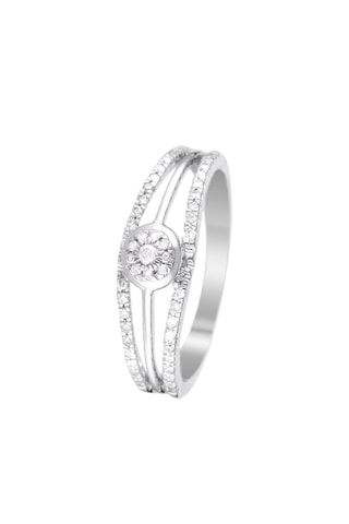 Anillo Âmes enlacées - Oro blanco y diamantes