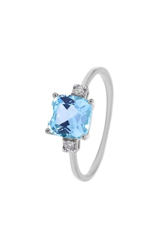 Anillo Lumière d'Etoile - Oro blanco, diamantes y topacio