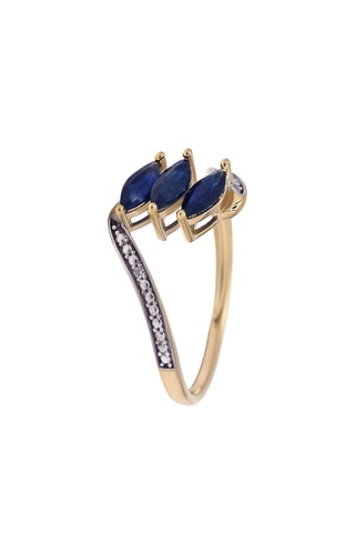 Anillo Lueur d'Etoile - Oro amarillo, diamantes y zafiros
