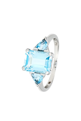 Anillo Lya - Oro blanco y topacios