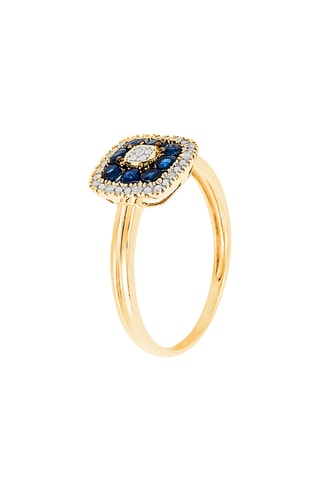 Anillo Volga - Oro amarillo, diamantes y zafiros
