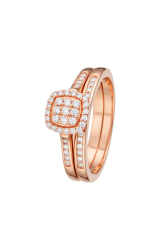 Anillo Mon vœu le plus cher - Oro rosa y diamantes