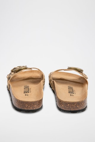 Sandalias - Negro, beige, marrón y dorado