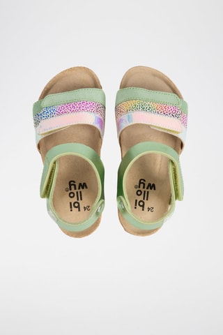 Sandalias - Blanco, azul, verde y rosa