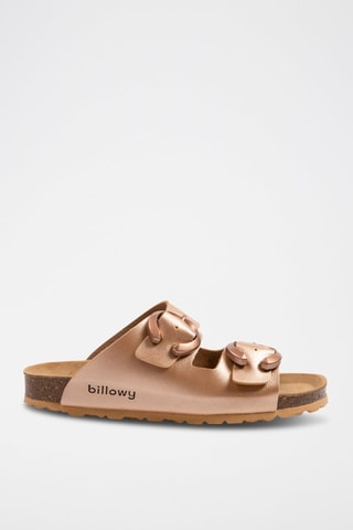 Sandalias - Negro, rosa y dorado