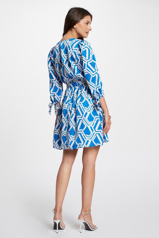 Robe patineuse  - Blanc et bleu