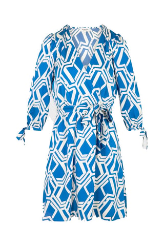 Robe patineuse  - Blanc et bleu