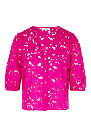 Chemisier en guipure - Rose