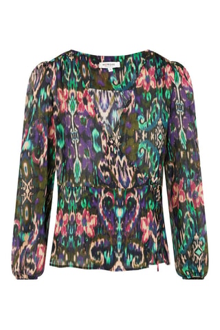 Blouse portefeuille  - Vert et violet