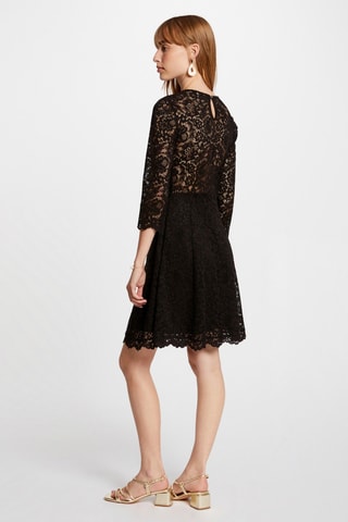Robe patineuse en dentelle - Noir