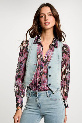 Gilet sans manches en jean - Bleu