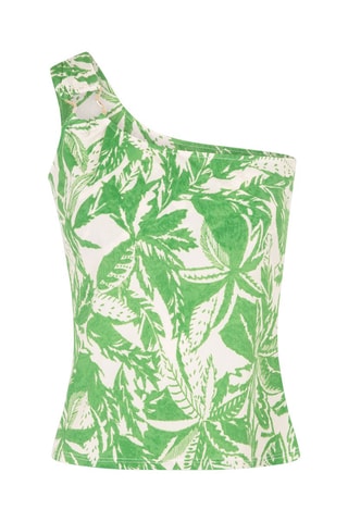 Top asymétrique - Blanc et vert