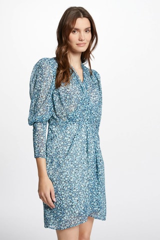 Robe droite - Bleu et noir