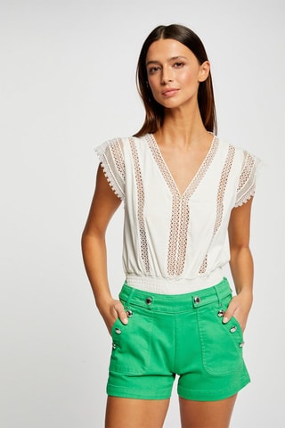 Short en jean - Vert