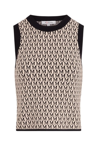Pull sans manches  - Beige et noir