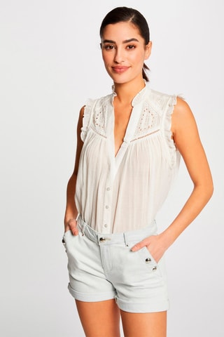 Short en jean  - Blanc