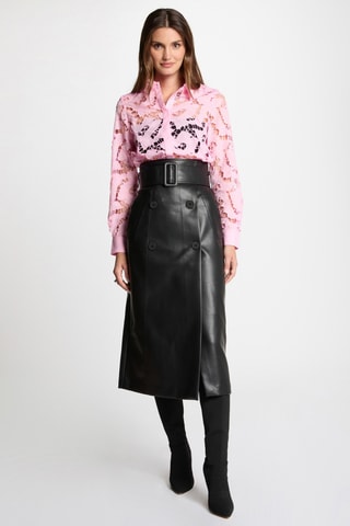 Jupe midi taille haute - Noir