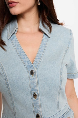 Robe patineuse en jean - Bleu