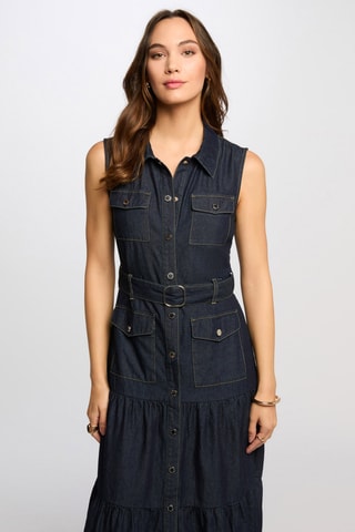 Robe chemise en jean - Bleu
