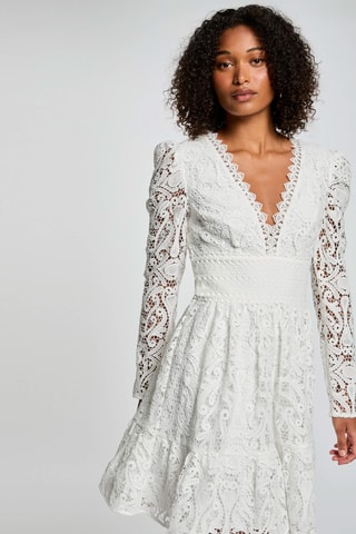 Robe patineuse en dentelle - Blanc