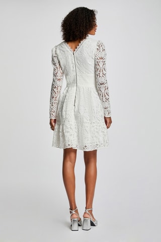 Robe patineuse en dentelle - Blanc