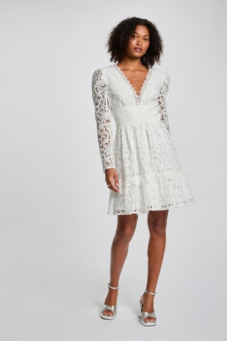 Robe patineuse en dentelle - Blanc