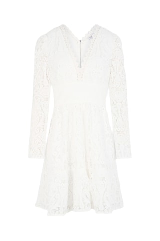 Robe patineuse en dentelle - Blanc