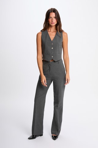 Pantalon taille haute - Gris