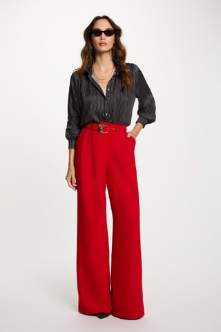 Pantalon taille haute - Rouge