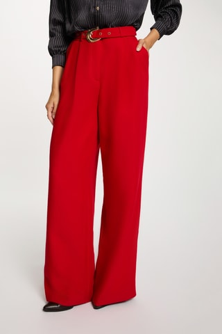 Pantalon taille haute - Rouge