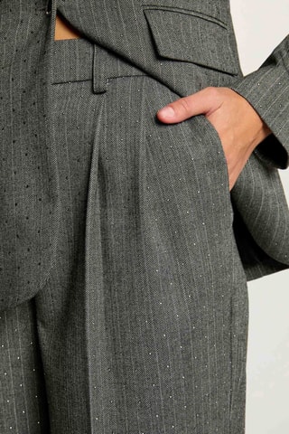 Pantalon taille haute - Gris