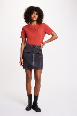 Jupe droite taille haute - Bleu marine