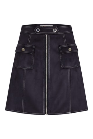 Jupe droite taille haute - Bleu marine