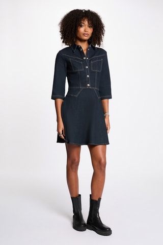 Robe patineuse en jean - Bleu