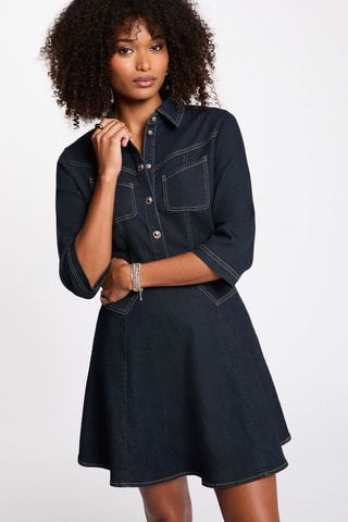 Robe patineuse en jean - Bleu