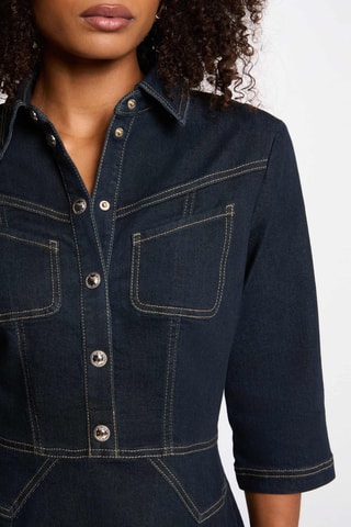Robe patineuse en jean - Bleu