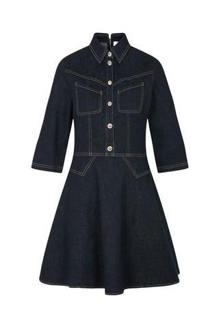 Robe patineuse en jean - Bleu