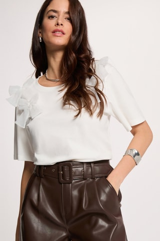 Short slim taille haute - Marron