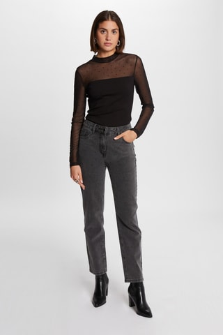 Top bi-matière - Noir